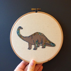 dinosaurs natalie randall textile artisit, original artwork textile art dinosaur